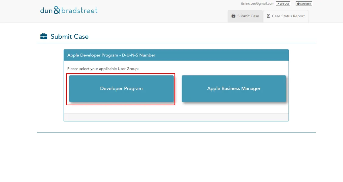 Apple Developer Program 선택 화면